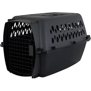 imagePetmate Pet Porter Fashion Dog Kennel  Crate for Pets 1520 lbs  Airline Approved Pet Carrier  Durable Plastic Shell  For Home and Travel  Made in USA  24 Inches  Pale Aqua and BlackDark Gray  Black