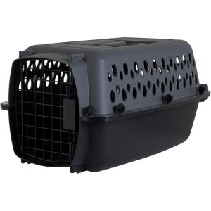imagePetmate Pet Porter Fashion Dog Kennel  Crate for Pets 1520 lbs  Airline Approved Pet Carrier  Durable Plastic Shell  For Home and Travel  Made in USA  24 Inches  Pale Aqua and Blackgray