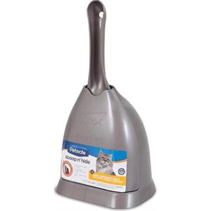 imagePetmate Scoop N Hide Cat Litter Scoop with Discreet Holder TitaniumBrushed Nickel