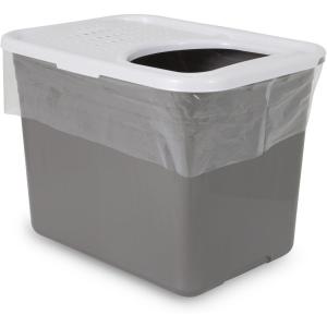 imagePetmate Top Entry Litter Cat Litter Box With Filter Lid To Clean Paws Made in USADark Grey