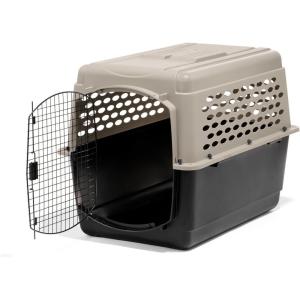 imagePetmate Vari Dog Kennel  Portable Dog Carriers ampamp Crates for Small Dogs AirlineFriendly Durable Plastic Pet Carrier For Home and Travel 24 Inches Taupe and Black40L x 27W x 30H