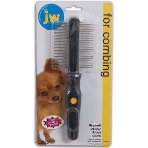 imageJW Pet Company GripSoft Double Sided Comb Dog CombWhite5quot x 175quot x 105quot
