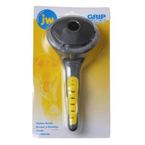 imageJW Pet Gripsoft Dog Soft Pin Slicker Brush with NonSlip Rubber Grip Angled Stainless Steel TinesAssorted Colors8 Inch65002Multi