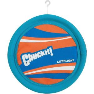 imageChuckit Lite Flight Dog Fetch Toy Large 10 Inch DiameterBlueOrange