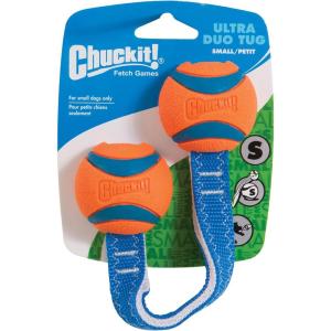 imageChuckit Ultra Duo Tug Dog Toy Small Indoor and Outdoor Dog Ball for Dogs 020 PoundsOrange Blue