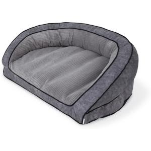imageLaZBoy Petmate Harper Sofa Large Dog Bed Grey 43x35 Inches for Dogs up to 125lbs with Durable Removable Washable Cover