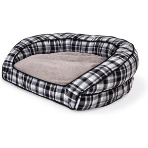 imageLaZBoy Petmate Tucker Sofa Bed Medium Dog Bed Spencer Plaid 33x30 Inches for Dogs up to 50lbs with Durable Removable Washable Cover