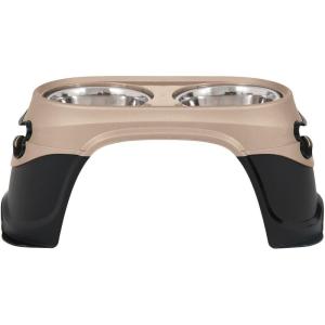 imagePetmate Easy Reach Pet Diner Elevated Dog Bowls 2 Sizes 2 Polished Colors BlackPearl Tan Large 23479 Made in USALarge