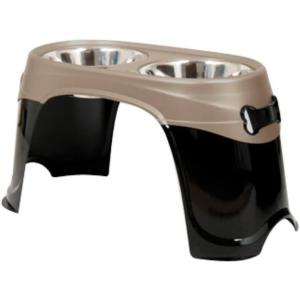 imagePetmate Easy Reach Pet Diner Elevated Dog Bowls 2 Sizes 2 Polished Colors BlackPearl Tan Large 23479 Made in USAMedium