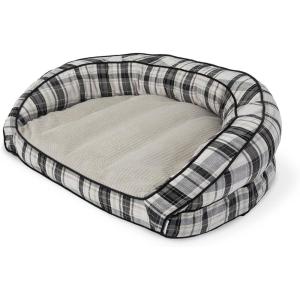 imageLaZBoy Petmate Harper Sofa Large Dog Bed Oxford Plaid 43x35 Inches for Dogs up to 125lbs with Durable Removable Washable Cover