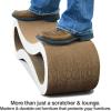 imagePetFusion Ultimate Cat Scratch Lounge Cat Scratchers for Indoor Cats Reversible ampamp Durable Made from Recycled Corrugated Cardboard Walnut BrownCloud White