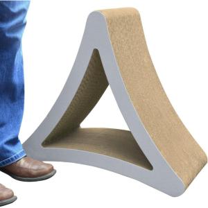 imagePetFusion 3Sided Vertical Cat Scratching Post  Available in 18 ampamp 24  Multiple Angle Cat Scratching Pad 6 Usable Sides Scratch Play ampamp Perch  100 Recyclable Cardboard LoungeSlate Grey