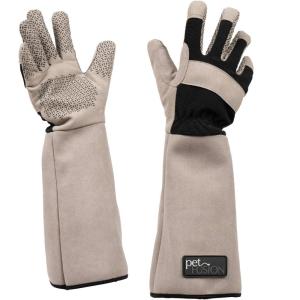 imagePetFusion Multipurpose Pet Grooming Gloves Great for Trips to Vet and Bathing Puncture Scratch ampamp Water ResistantGrey