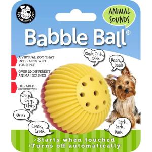 imagePet Qwerks Blinky Babble Ball  Flashing Interactive Chew Dog Toy  MediumAnimal Sounds Babble