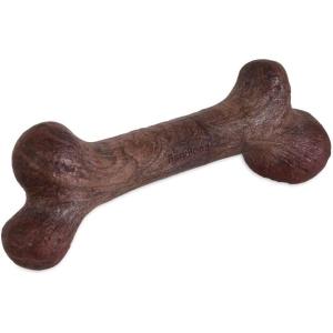 imagePet Qwerks Dinosaur BarkBone  Nylon Dog Bone for Aggressive Chewers  Steak Flavor  11quotDino